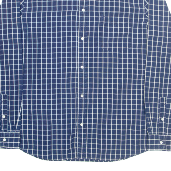 WRANGLER Mens Shirt Blue Check Long Sleeve L Supply