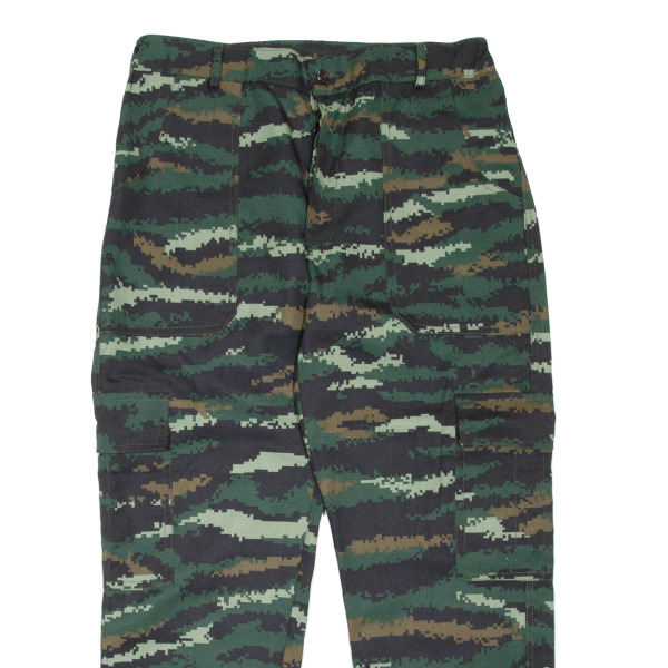 Camo Mens Trousers Green Regular Straight W32 L26 Online now