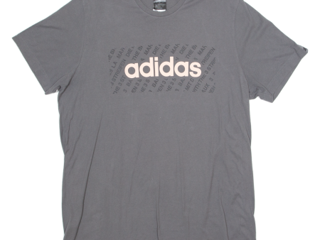 ADIDAS Mens T-Shirt Grey Crew Neck XL Fashion