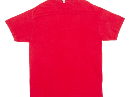 ALSTYLE Mens T-Shirt Red Crew Neck XL For Discount