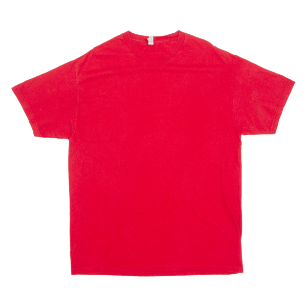 ALSTYLE Mens T-Shirt Red Crew Neck XL For Discount