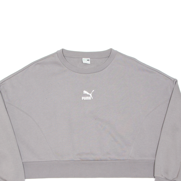 PUMA Cropped Womens Sweatshirt Grey S Sale