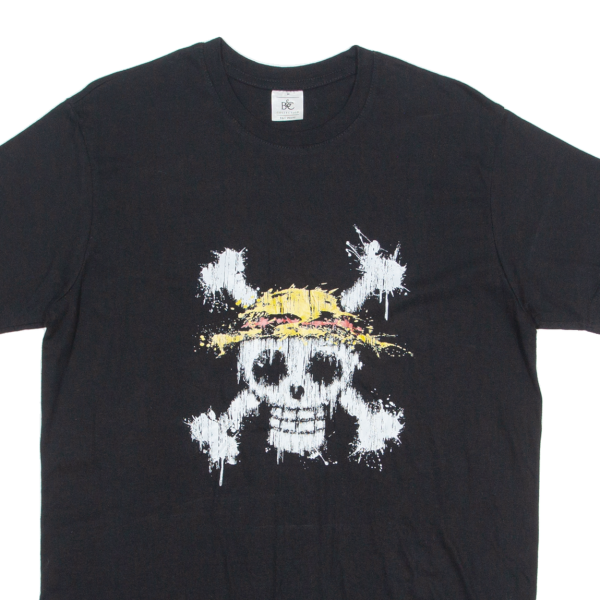 B&C Skull And Bones Mens T-Shirt Black Crew Neck M For Discount