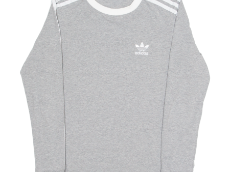 ADIDAS ORIGINALS Womens T-Shirt Grey Long Sleeve Crew Neck UK 8 For Discount