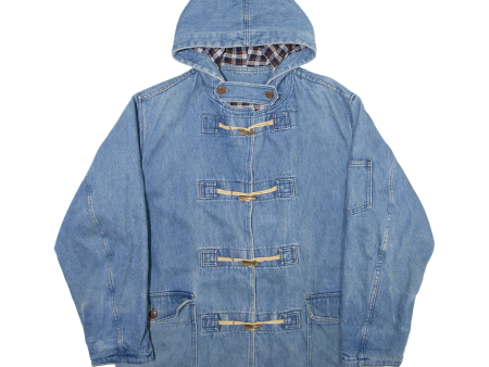 RIFLE Mens Duffle Coat Blue Hooded S Online now