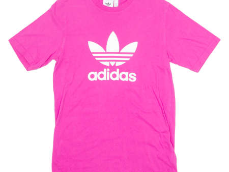 ADIDAS ORIGINALS Mens T-Shirt Pink Crew Neck XS on Sale