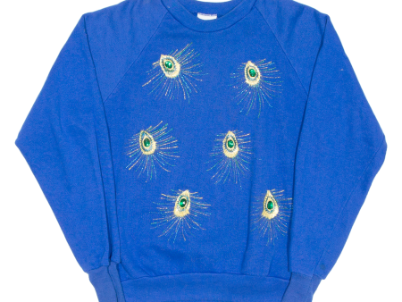 Peacock Feathers Womens Sweatshirt Blue M For Sale