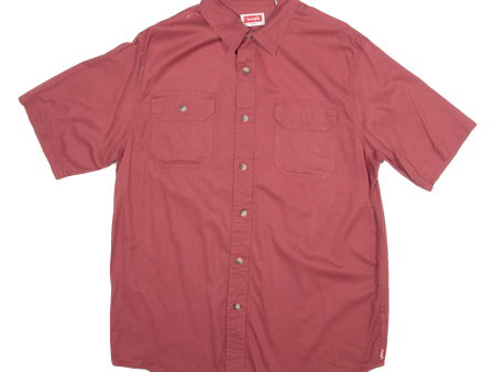 WRANGLER Mens Plain Shirt Red 90s M Fashion