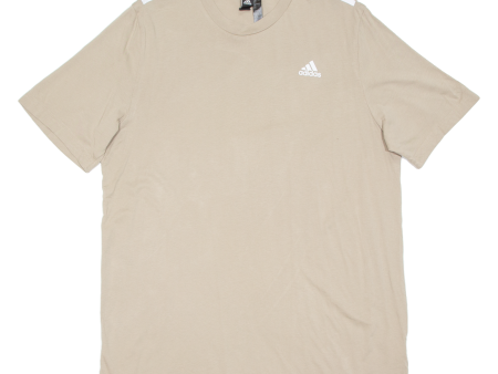 ADIDAS Mens T-Shirt Beige L For Sale