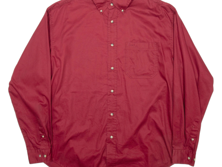 WRANGLER Timber Creek Mens Plain Shirt Red Long Sleeve L Sale