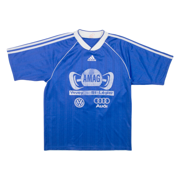 ADIDAS Mens Football Shirt Jersey Blue M For Cheap