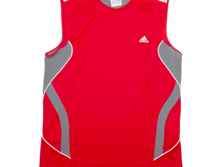 ADIDAS Mens Jersey Red Sleeveless L Cheap