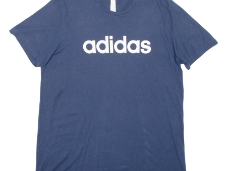 ADIDAS Mens T-Shirt Blue Crew Neck L Online Hot Sale