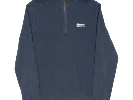 BARBOUR Mens Sweatshirt Blue 1 4 Zip M For Sale