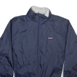 REEBOK Mens Windbreaker Jacket Blue Nylon Hooded M For Cheap