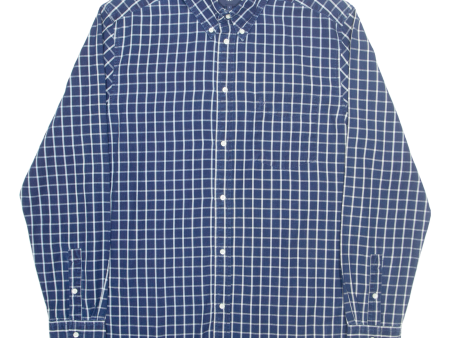 WRANGLER Mens Shirt Blue Check Long Sleeve L Supply