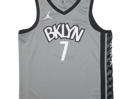 AIR JORDAN Brooklyn Nets Mens Jersey Grey Sleeveless USA V-Neck XL on Sale