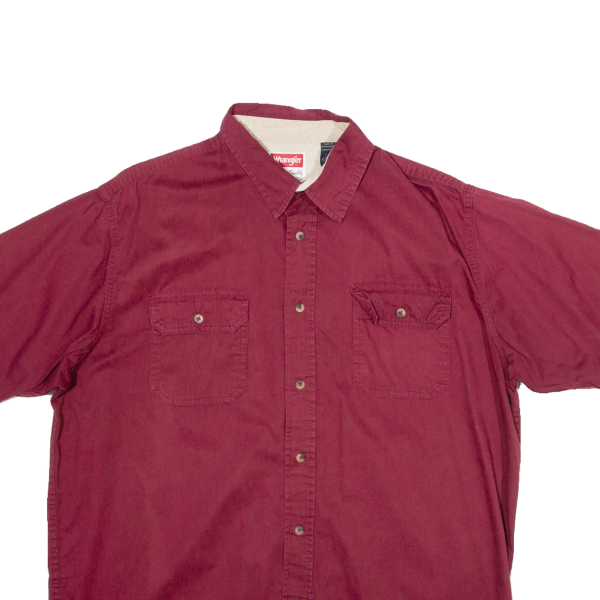 WRANGLER Premium Quality Mens Plain Shirt Red L Online now