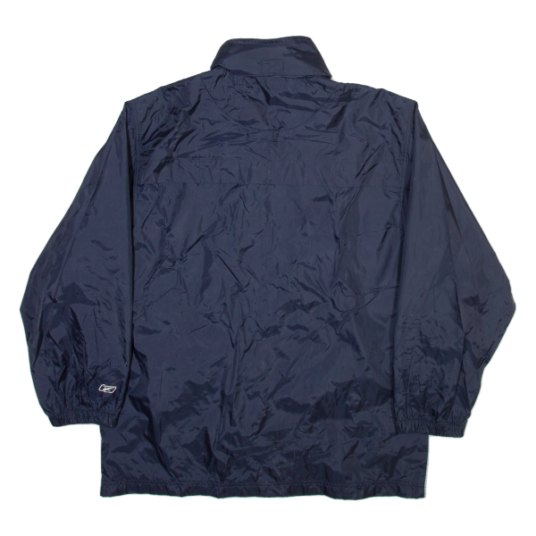 REEBOK Mens Windbreaker Jacket Blue Nylon Hooded M For Cheap