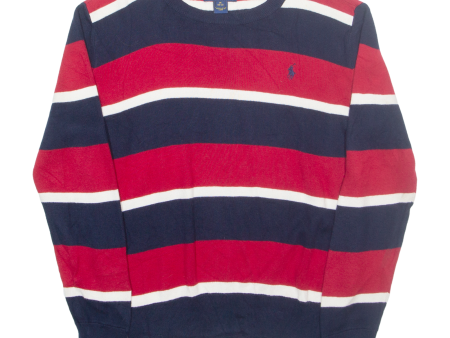 POLO RALPH LAUREN 10-12 Boys Patterned Jumper Red Striped Tight Knit M Online