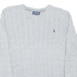 POLO RALPH LAUREN 18-20 Boys Jumper Grey Cable Knit XL Fashion