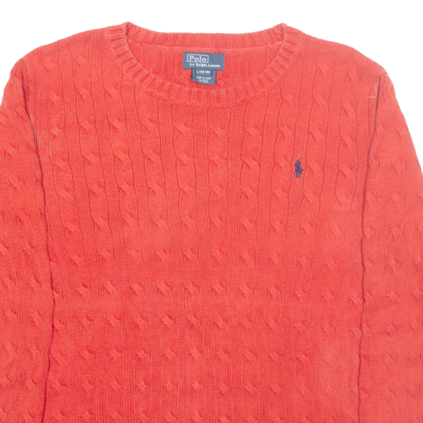 POLO RALPH LAUREN 14-16 Boys Jumper Red Cable Knit L Sale