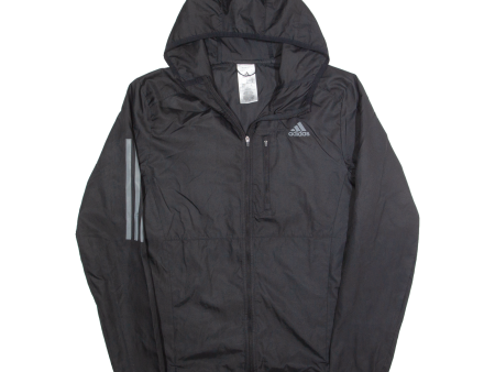 ADIDAS Mens Rain Jacket Black Hooded XS Fashion