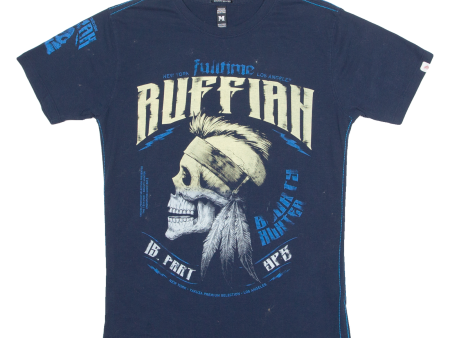 YAKUZA PREMIUM COLLECTION Ruffian Mens T-Shirt Blue Crew Neck M Online Sale