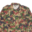 Zip Up Mens Shirt Brown Camouflage Long Sleeve L Online now