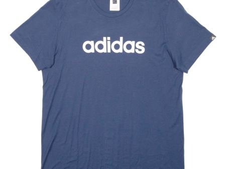 ADIDAS Womens T-Shirt Blue Crew Neck M Fashion