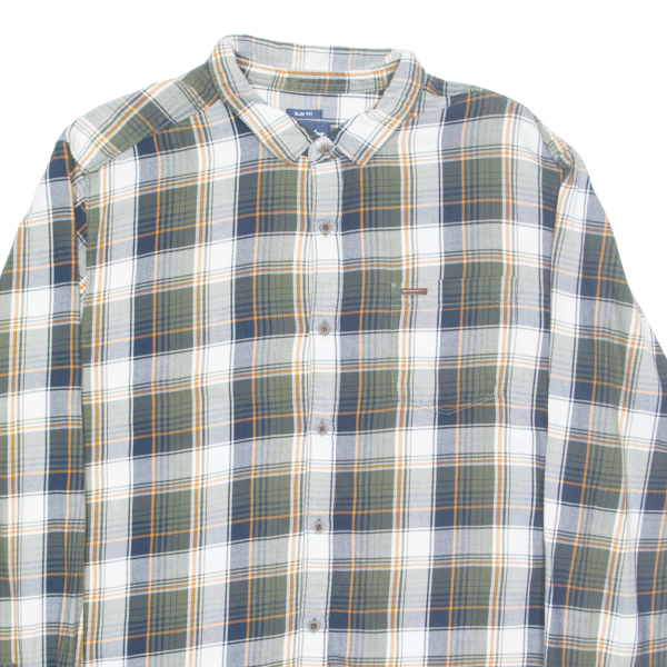 WRANGLER Slim Fit Mens Shirt Green Check Long Sleeve 2XL For Sale