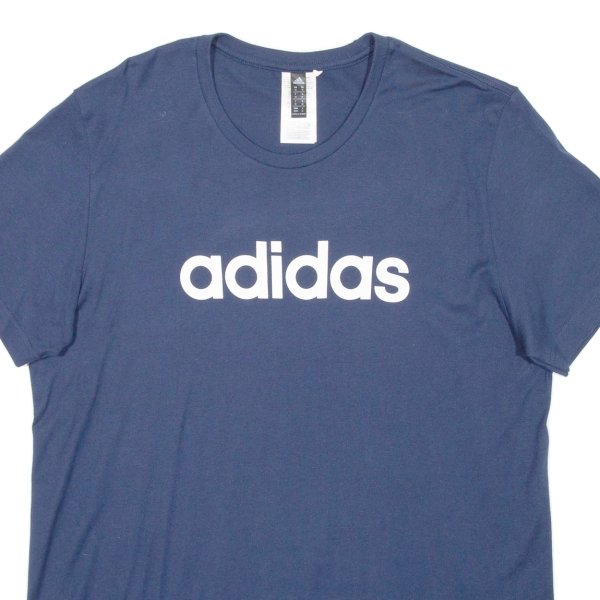 ADIDAS Womens T-Shirt Blue Crew Neck M Fashion