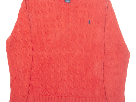 POLO RALPH LAUREN 14-16 Boys Jumper Red Cable Knit L Sale