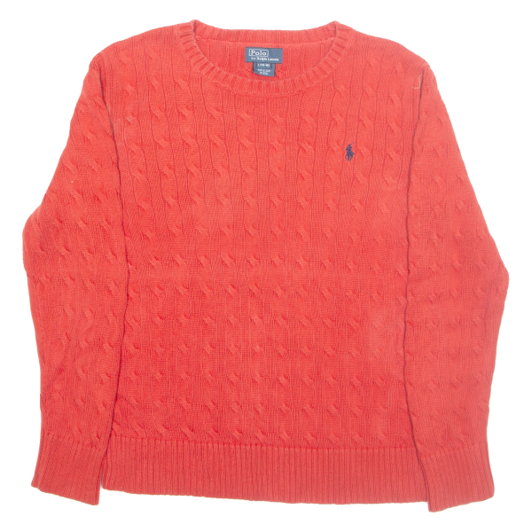 POLO RALPH LAUREN 14-16 Boys Jumper Red Cable Knit L Sale