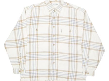 BEN SHERMAN Mens Shirt Beige Check Long Sleeve M Online Sale