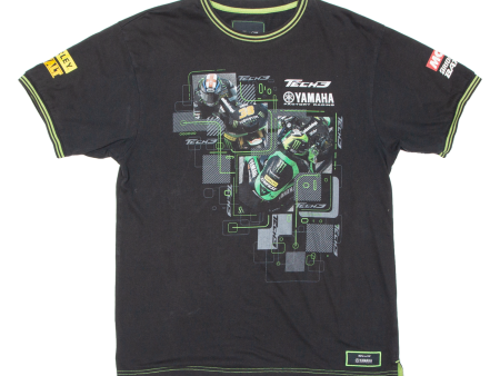 YAMAHA Racing Mens Biker T-Shirt Black L Hot on Sale