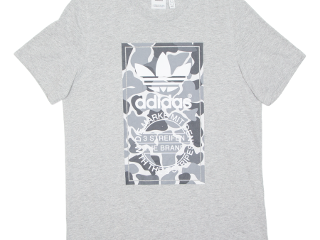 ADIDAS Mens T-Shirt Grey M Fashion