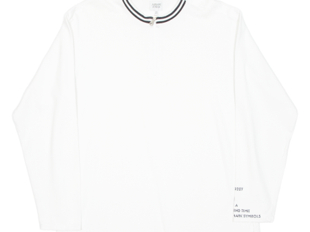 ARMANI Boys Sweatshirt White 1 4 Zip 15-16Y For Cheap