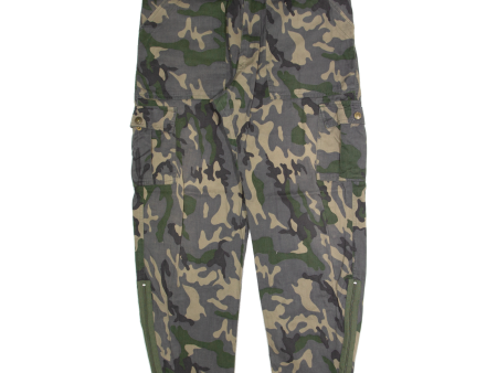 Camo Cargo Mens Trousers Blue Regular Tapered W38 L30 Online Hot Sale