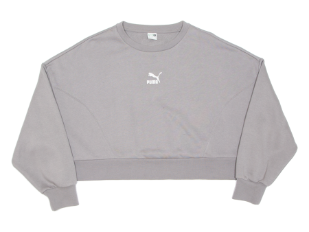 PUMA Cropped Womens Sweatshirt Grey S Sale