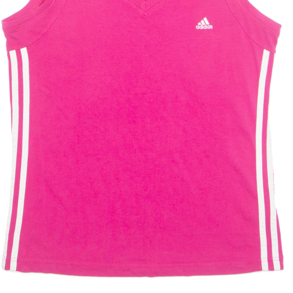 ADIDAS Girls Vest Pink Sleeveless V-Neck 13-14Y Supply