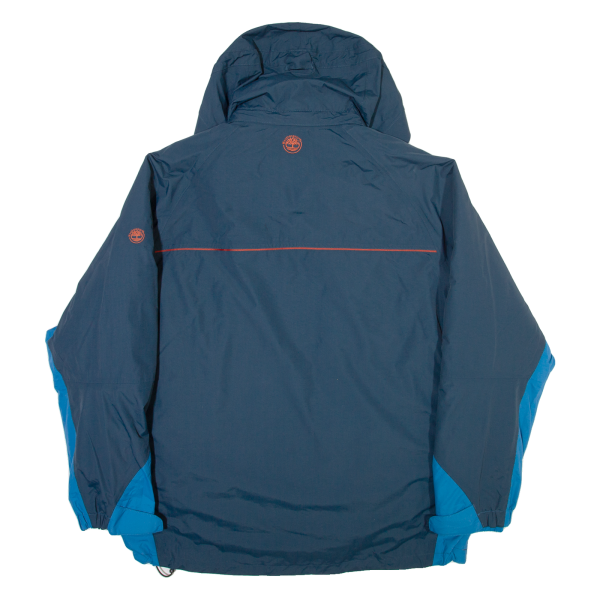 TIMBERLAND Mens Coat Blue Nylon Hooded L Hot on Sale