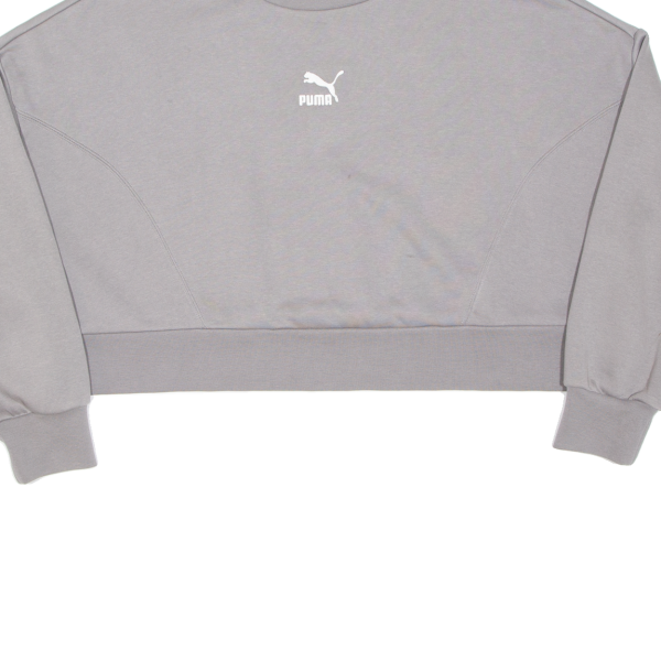 PUMA Cropped Womens Sweatshirt Grey S Sale