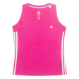 ADIDAS Girls Vest Pink Sleeveless V-Neck 13-14Y Supply