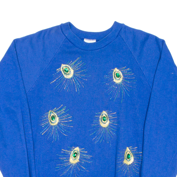 Peacock Feathers Womens Sweatshirt Blue M For Sale