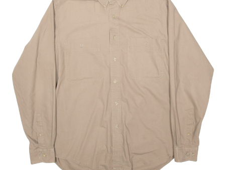 WRANGLER Rugged Wear Mens Plain Shirt Brown Long Sleeve M Discount