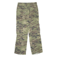 Camo Mens Trousers Green Regular Straight W32 L32 Cheap