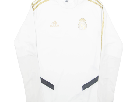 ADIDAS Real Madrid Mens Football Shirt Jersey White Long Sleeve Crew Neck S Online Sale