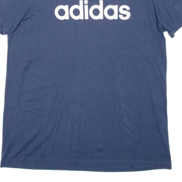 ADIDAS Mens T-Shirt Blue Crew Neck L Online Hot Sale