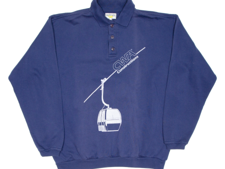 SWITCHER Cwa Constructions Mens Sweatshirt Blue Collared XL Online Sale